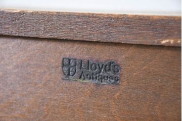 イギリスアンティーク　美品　Lloyd's Antiques(ロイズ・アンティークス)取り扱い　Minty OXFORD(ミンティ)　希少サイズ　オーク材　ステンドグラス入り　スタッキング風縦型ブックケース(本箱、本棚、戸棚、収納棚、書棚、飾り棚、店舗什器)(R-083190)