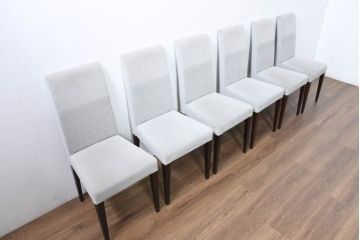 中古　ロックストーン(ROCKSTONE)　シンプルなダイニングチェア6脚セット(アームレスチェア、椅子、イス、バラ売り可能)(定価1脚で約5万6千円)(R-083191)
