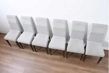 中古　ロックストーン(ROCKSTONE)　シンプルなダイニングチェア6脚セット(アームレスチェア、椅子、イス、バラ売り可能)(定価1脚で約5万6千円)(R-083191)