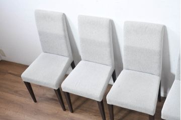 中古　ロックストーン(ROCKSTONE)　シンプルなダイニングチェア6脚セット(アームレスチェア、椅子、イス、バラ売り可能)(定価1脚で約5万6千円)(R-083191)