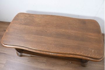 ビンテージ　オランダ輸入家具　オーク材　おしゃれなダッチカントリースタイルのローテーブル(センターテーブル、リビングテーブル、ヴィンテージ)(R-083195)