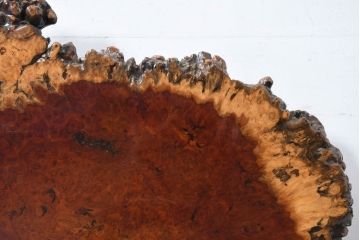 ビンテージ　花梨(カリン)材　鳥眼杢(バーズアイ)　迫力のある天然木の小振りなパーテーション(衝い立て、つい立て、間仕切り、ディスプレイ、オブジェ、ヴィンテージ)(R-083196)
