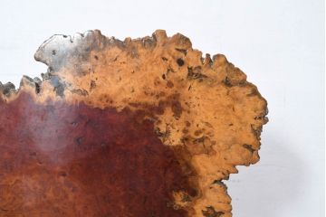 ビンテージ　花梨(カリン)材　鳥眼杢(バーズアイ)　迫力のある天然木の小振りなパーテーション(衝い立て、つい立て、間仕切り、ディスプレイ、オブジェ、ヴィンテージ)(R-083196)