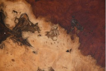 ビンテージ　花梨(カリン)材　鳥眼杢(バーズアイ)　迫力のある天然木の小振りなパーテーション(衝い立て、つい立て、間仕切り、ディスプレイ、オブジェ、ヴィンテージ)(R-083196)