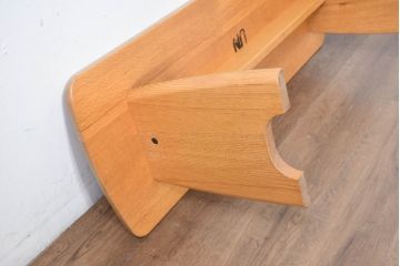 中古　美品　飛騨高山　家具ブランド　シラカワ(shirakawa)　レッドオーク無垢材のシンプルなベンチ(長椅子、ダイニングチェア、板座チェア)(R-083197)