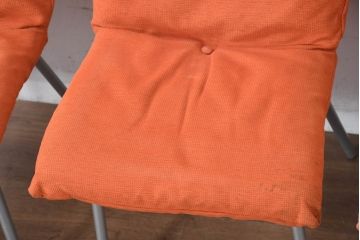 中古　美品　ligne roset(リーンロゼ)　ROSET CALIN(ロゼカラン)　鮮やかカラーで空間を明るくするダイニングチェア4脚セット(椅子、イス、バラ売り可能)(定価約52万円)(R-083209)