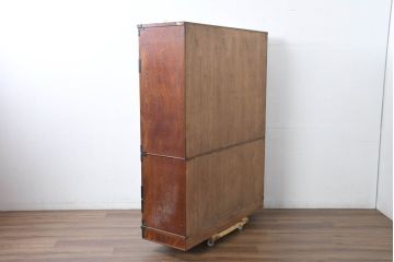 中古　美品　伝統民芸　岩谷堂箪笥　重厚感あふれる佇まいに美しい木目が印象的な茶棚(茶箪笥、収納棚、食器棚、引き出し、バラ売り可能)(R-083212)