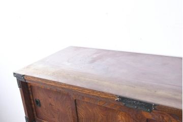 中古　美品　伝統民芸　岩谷堂箪笥　重厚感あふれる佇まいに美しい木目が印象的な茶棚(茶箪笥、収納棚、食器棚、引き出し、バラ売り可能)(R-083212)