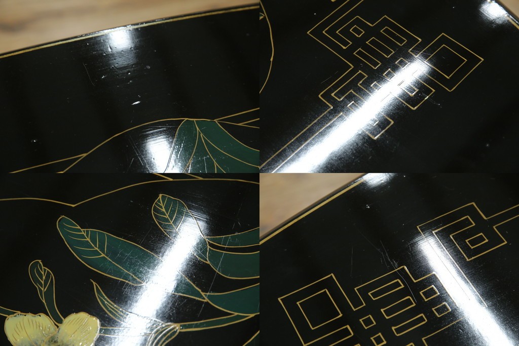 アジアンビンテージ　中国　シノワズリの美しいデザインが空間に華やかなアクセントを加える中国風チェスト　(R-083224)