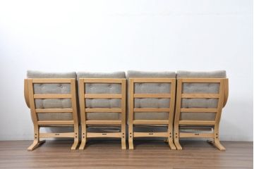 中古　FUJI FURNITURE(冨士ファニチア)　Agio(アージオ)　組み替え自由　シンプルモダンな4人掛けソファ(4P、3P、2P、ファミリーソファ、リビングソファ、分解可能、フジファニチャー、フジファニチュア)(R-083227)