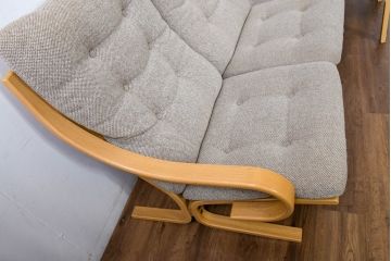 中古　FUJI FURNITURE(冨士ファニチア)　Agio(アージオ)　組み替え自由　シンプルモダンな4人掛けソファ(4P、3P、2P、ファミリーソファ、リビングソファ、分解可能、フジファニチャー、フジファニチュア)(R-083227)