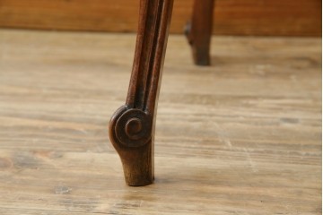 フランスアンティーク　美品!!　天板大理石　ローズウッド材　彫刻と寄木細工(パーケットリー)が織りなす気品漂うサイドキャビネット　(R-083234)