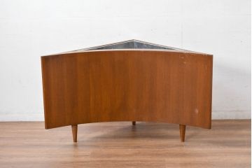 和製ビンテージ　超希少!!　特注オーダー品　北欧デザイン!!チーク材のプランターコーナーキャビネット(サイドボード、フラワーベース、ガーデンポット、ディスプレイ、店舗什器、ヴィンテージ)(R-083235)