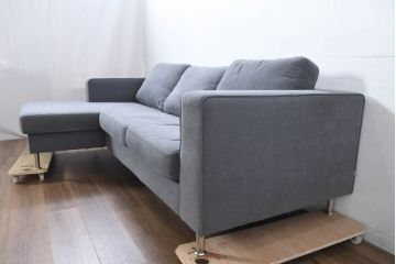 中古　美品　BoConcept(ボーコンセプト)　ゆったりとした座り心地が楽しめる落ち着いた色味のL字型ソファ(3人掛け、2人掛け、3P、2P、カウチソファ、コーナーソファ)(定価推定約40万円)(R-083238)