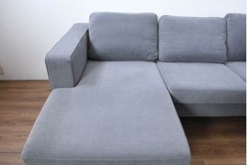 中古　美品　BoConcept(ボーコンセプト)　ゆったりとした座り心地が楽しめる落ち着いた色味のL字型ソファ(3人掛け、2人掛け、3P、2P、カウチソファ、コーナーソファ)(定価推定約40万円)(R-083238)