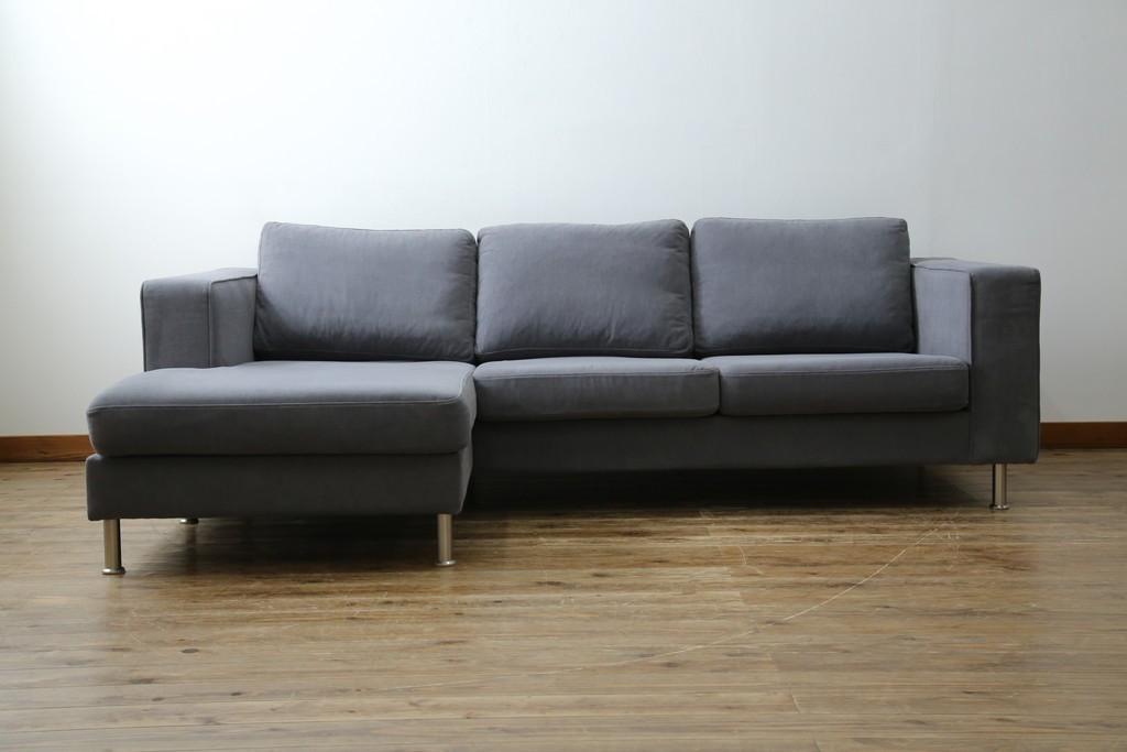 中古　美品　BoConcept(ボーコンセプト)　ゆったりとした座り心地が楽しめる落ち着いた色味のL字型ソファ　定価推定約40万円　(R-083238)