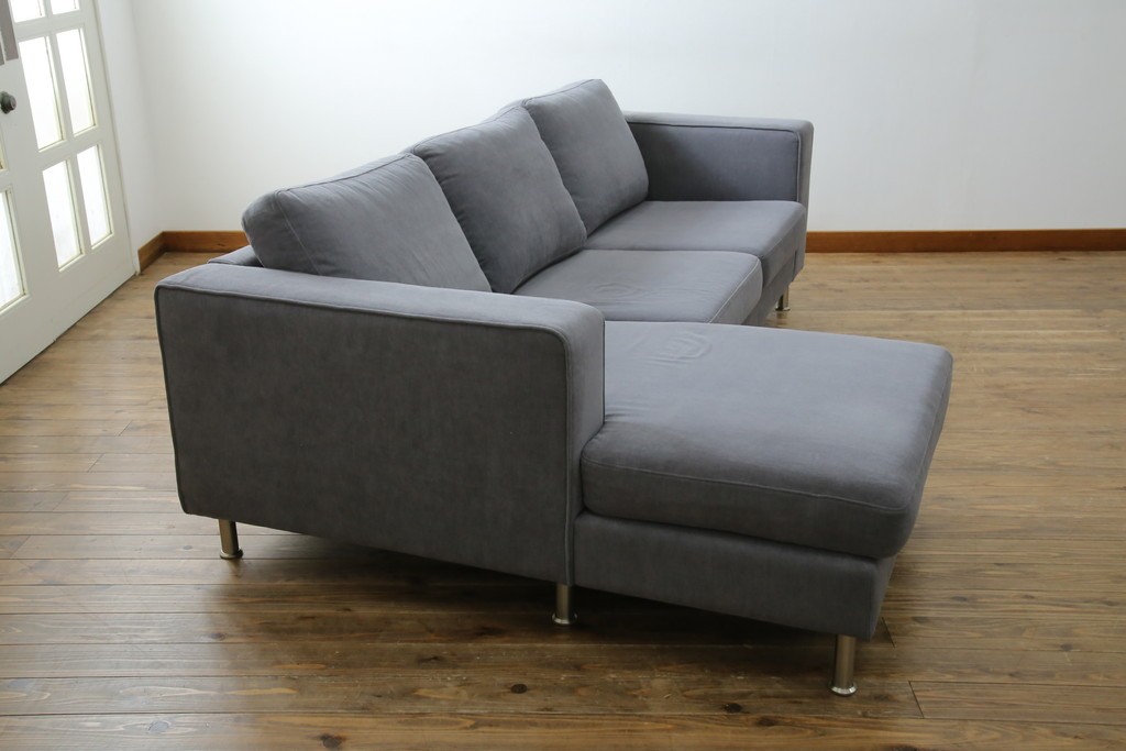 中古　美品　BoConcept(ボーコンセプト)　ゆったりとした座り心地が楽しめる落ち着いた色味のL字型ソファ　定価推定約40万円　(R-083238)