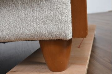 中古　希少な廃番品!!　KOSUGA(コスガ)　高級ライン　フェザークッション　美しい曲線が映える編み込みアームの2人掛けソファ(2P、ラウンジソファ、アームソファ)(定価約25万円)(R-083239)