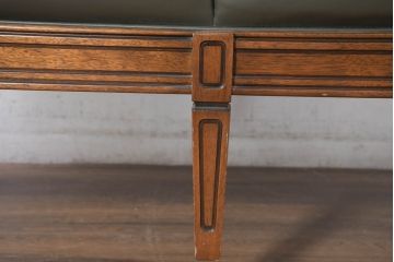 中古　美品!!　maruni(マルニ木工)　地中海ロイヤルシリーズ(ROYAL)　シャルル　本革　クラシカルな雰囲気を持ち洗練されたデザインが魅力のラブシート(レザー、2人掛け、二人掛け、2Pソファ、モスグリーン)(定価約78万円)(R-083243)