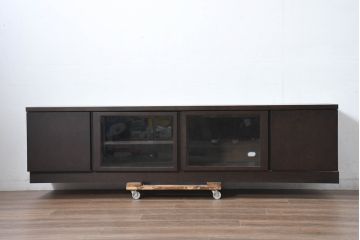 中古　美品　CONDE HOUSE(カンディハウス)　エスポワ　オーク材(ナラ)　リビング周りの小物などをすっきりと片づけられるテレビ台(TVボード、テレビボード、リビングボード、収納棚、戸棚、ローボード)(R-083245)