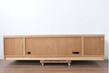 中古　美品　CONDE HOUSE(カンディハウス)　エスポワ　オーク材(ナラ)　リビング周りの小物などをすっきりと片づけられるテレビ台(TVボード、テレビボード、リビングボード、収納棚、戸棚、ローボード)(R-083245)