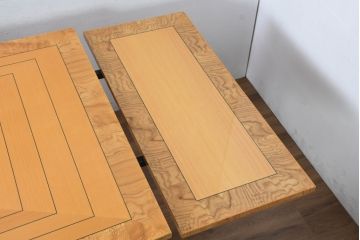 中古　イタリア　Giorgio Collection(ジョルジオコレクション)　美しいパーケットリー天板と便利なドローリーフ機能を備えたダイニングテーブル(エクステンションテーブル、伸長式テーブル、拡張式テーブル、食卓、4人掛け、6人掛け、4人用、6人用)(定価約350万円)(R-083249)