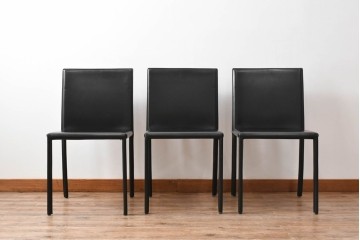 中古　イタリア　calligaris(カリガリス)　本革製ダイニングチェア3脚セット　※座面内部のウレタンに劣化有り　(R-083250)