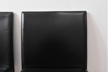 中古　イタリア　calligaris(カリガリス)　本革製ダイニングチェア3脚セット　※座面内部のウレタンに劣化有り　(R-083250)