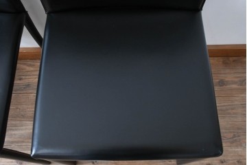 中古　イタリア　calligaris(カリガリス)　本革製ダイニングチェア3脚セット　※座面内部のウレタンに劣化有り　(R-083250)