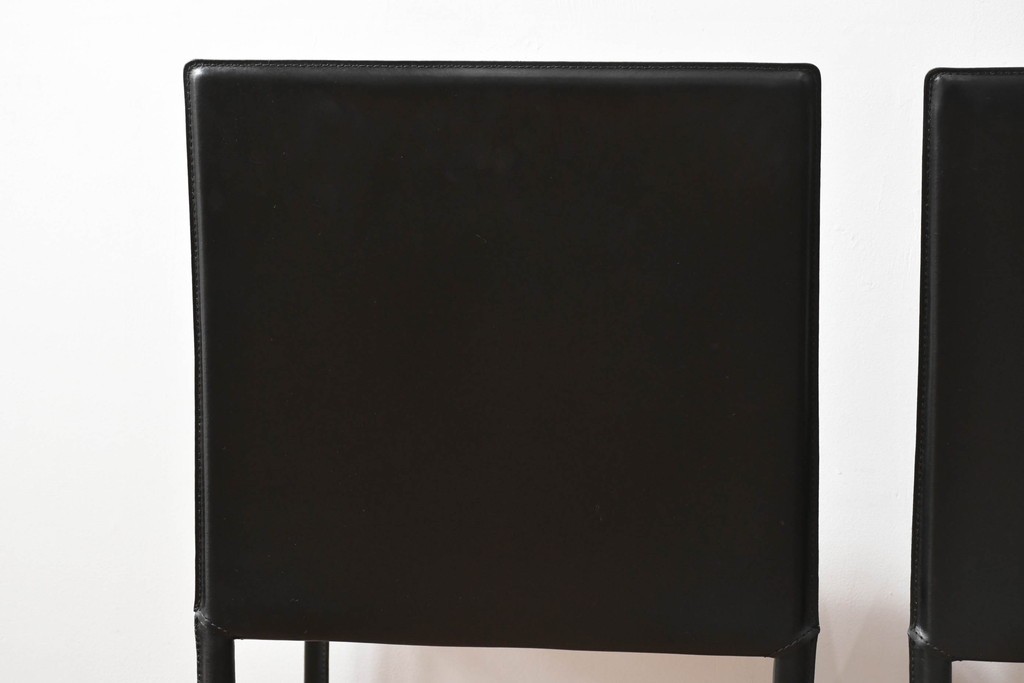 中古　イタリア　calligaris(カリガリス)　本革製ダイニングチェア3脚セット　※座面内部のウレタンに劣化有り　(R-083250)