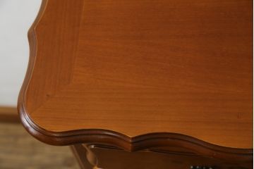 中古　イタリア輸入家具　猫脚が優美な象嵌入りの縦型チェスト(引き出し、サイドチェスト)(R-083255)