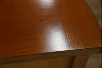 中古　イタリア輸入家具　猫脚が優美な象嵌入りの縦型チェスト(引き出し、サイドチェスト)(R-083255)
