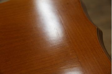 中古　イタリア輸入家具　猫脚が優美な象嵌入りの縦型チェスト(引き出し、サイドチェスト)(R-083255)