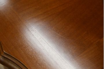 中古　イタリア輸入家具　猫脚が優美な象嵌入りの縦型チェスト(引き出し、サイドチェスト)(R-083255)
