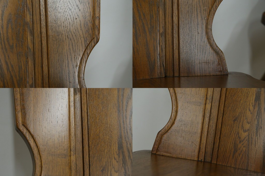 中古　美品　希少な絶版品!!　カリモク家具(karimoku)　ルスティック(RUSTIC)　オーク材　カントリースタイルの空間づくりにおすすめなダイニングチェア2脚セット　(R-083257)