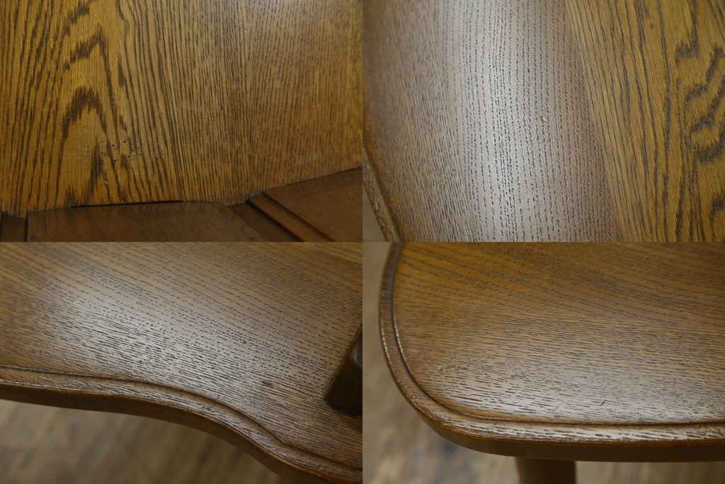 中古　美品　希少な絶版品!!　カリモク家具(karimoku)　ルスティック(RUSTIC)　オーク材　カントリースタイルの空間づくりにおすすめなダイニングチェア2脚セット　(R-083257)