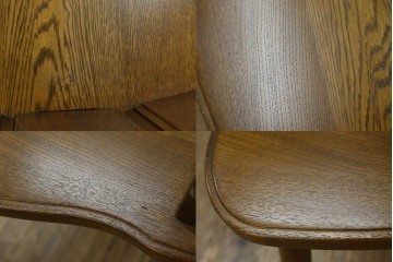 中古　美品　希少な絶版品!!　カリモク家具(karimoku)　ルスティック(RUSTIC)　オーク材　カントリースタイルの空間づくりにおすすめなダイニングチェア2脚セット　(R-083257)