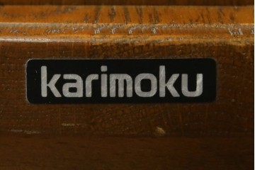 中古　美品　希少な絶版品!!　カリモク家具(karimoku)　ルスティック(RUSTIC)　オーク材　カントリースタイルの空間づくりにおすすめなダイニングチェア2脚セット　(R-083257)