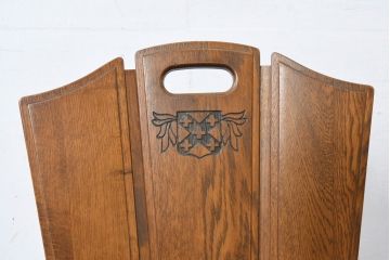 中古　美品　希少な絶版品!!　カリモク家具(karimoku)　ルスティック(RUSTIC)　オーク材　カントリースタイルの空間づくりにおすすめなダイニングチェア4脚セット(板座チェア、椅子、イス、バラ売り可能)(R-083257)