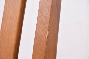 中古　マルニ木工(MARUNI)　楢(ナラ)材　本革(レザー)　北欧スタイルの美しい曲線が際立つダイニングチェア6脚セット(椅子、イス、バラ売り可能)(R-083258)