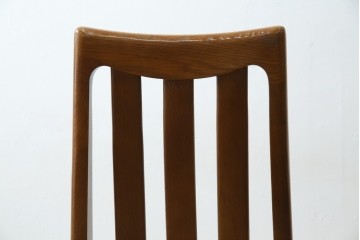 中古　マルニ木工(MARUNI)　楢(ナラ)材　本革(レザー)　北欧スタイルの美しい曲線が際立つダイニングチェア2脚セット　(R-083258)