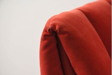 中古　美品　展示品　高級家具ブランド　Abita Style(アビタスタイル)　優雅なレッドカラーとミッドセンチュリーデザインが空間のアクセントになるラウンジチェア(アームチェア、椅子、イス)(定価約10万5千円)(R-083259)