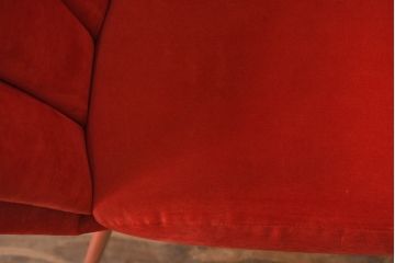 中古　美品　展示品　高級家具ブランド　Abita Style(アビタスタイル)　優雅なレッドカラーとミッドセンチュリーデザインが空間のアクセントになるラウンジチェア(アームチェア、椅子、イス)(定価約10万5千円)(R-083259)