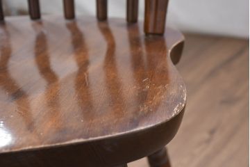 和製ビンテージ　飛騨家具　WINDS太平　たいへい(TAIHEI)　木の温もりを感じられるダイニングチェア2脚セット(板座チェア、椅子、イス、ヴィンテージ、バラ売り可能)(R-083261)