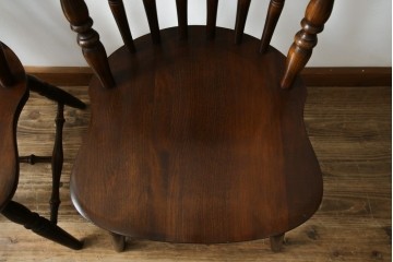 和製ビンテージ　飛騨家具　WINDS太平　たいへい(TAIHEI)　木の温もりを感じられるダイニングチェア2脚セット　(R-083261)