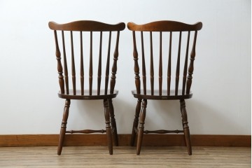 和製ビンテージ　飛騨家具　WINDS太平　たいへい(TAIHEI)　木の温もりを感じられるダイニングチェア2脚セット　(R-083261)