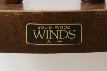 和製ビンテージ　飛騨家具　WINDS太平　たいへい(TAIHEI)　木の温もりを感じられるダイニングチェア2脚セット　(R-083261)