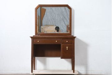 中古　美品　maruni(マルニ木工)　地中海ロイヤルシリーズ(ROYAL)　優雅で機能的なドレッサー(鏡台、ミラー、化粧台)(定価約20万円)(R-083262)