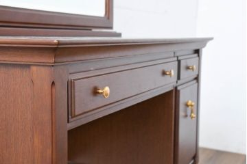 中古　美品　maruni(マルニ木工)　地中海ロイヤルシリーズ(ROYAL)　優雅で機能的なドレッサー(鏡台、ミラー、化粧台)(定価約20万円)(R-083262)