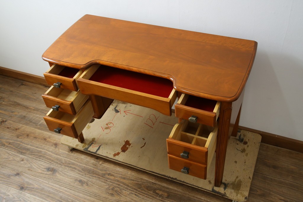 中古　横浜ダニエル(daniel)　Etranger(エトランジェ)　E-303　温かみのある色合いと上品な佇まいが魅力のレディースデスク　(R-083264)